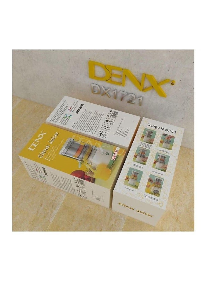 Denx DX-1721 Electric Citrus Juicer 45W | Rechargeable & Portable | Wireless USB Juicer | Automatic Orange & Lemon Squeezer for Home & Travel | White & Green - Image 4