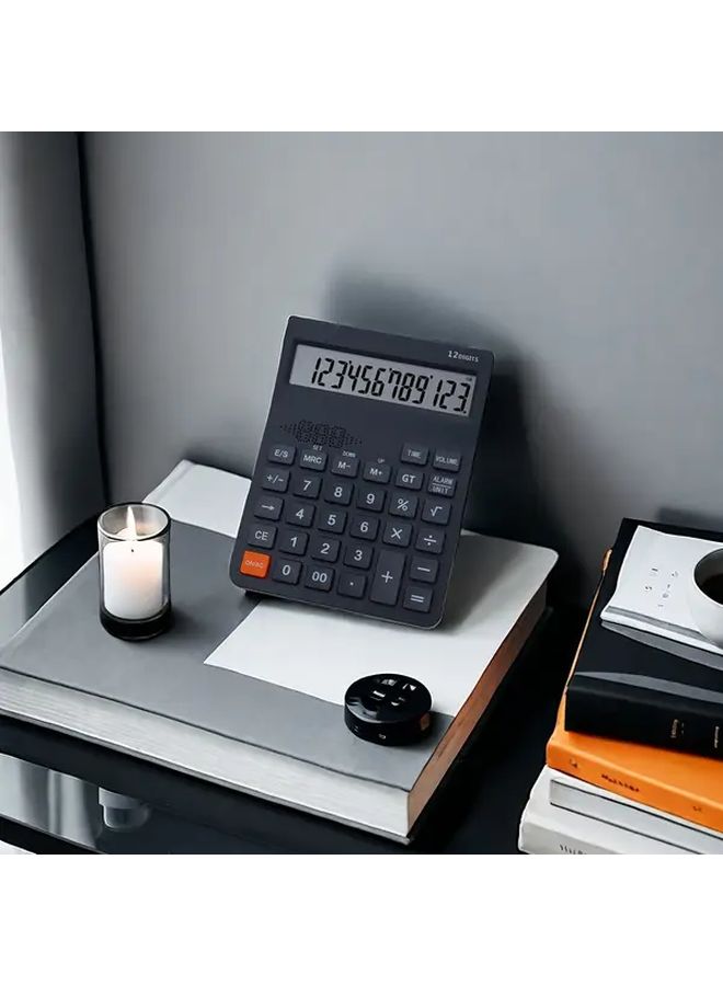 12 Digit LCD Calculator English Spanish Speaking Voice Broadcasting Numbers Business Learning - Image 4