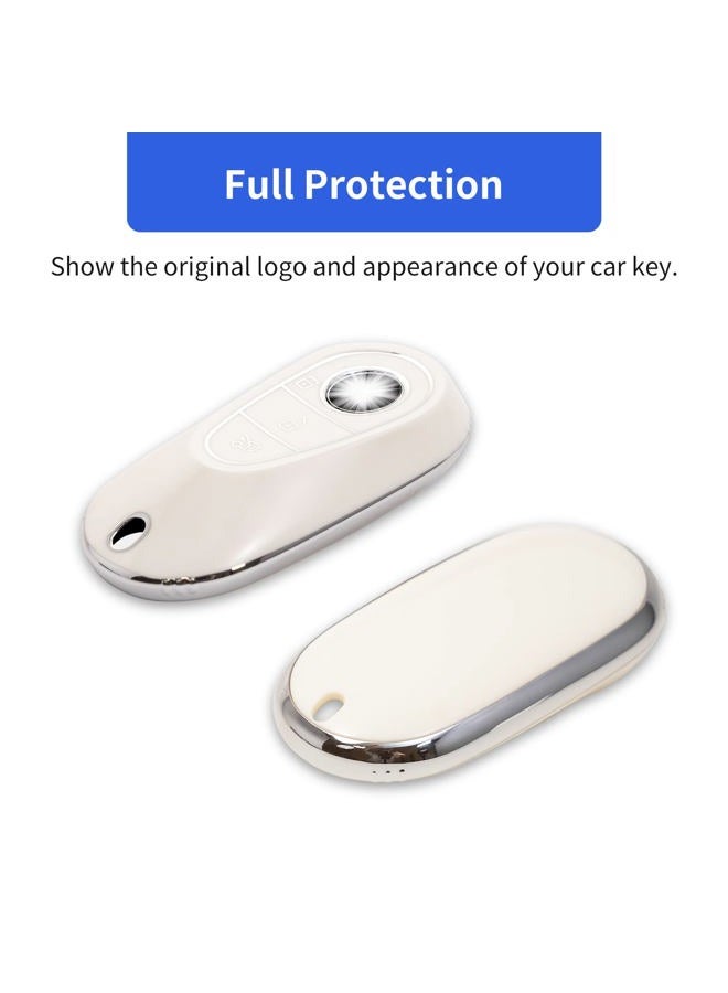 OFFCURVE for Mercedes Benz Key fob Cover, Soft TPU Smart Key Case Car Key Shell Protector Car Key Fob Replacement Car Accessories Compatible with 2020-2022 Mercedes Benz S-Class G-Class E-Class - Image 2