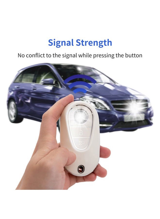 OFFCURVE for Mercedes Benz Key fob Cover, Soft TPU Smart Key Case Car Key Shell Protector Car Key Fob Replacement Car Accessories Compatible with 2020-2022 Mercedes Benz S-Class G-Class E-Class - Image 4