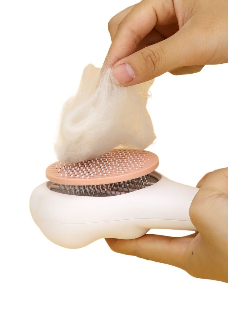 Generic Pet brush, cat and dog round comb; grooming Tool for short-haired and long-haired pets ; removes loose hair & tangles. for shedding and grooming  - Image 3
