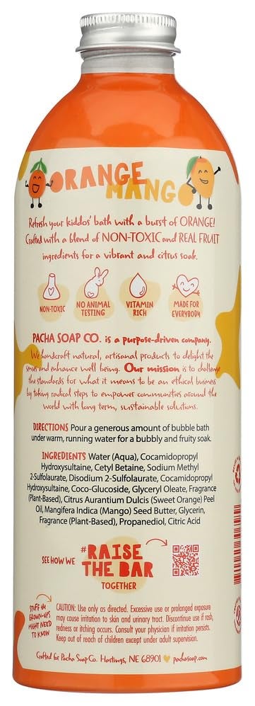 Pacha Soap Co PACHA SOAP Kids Orange Mango Bubble Bath 16 FZ - Image 4