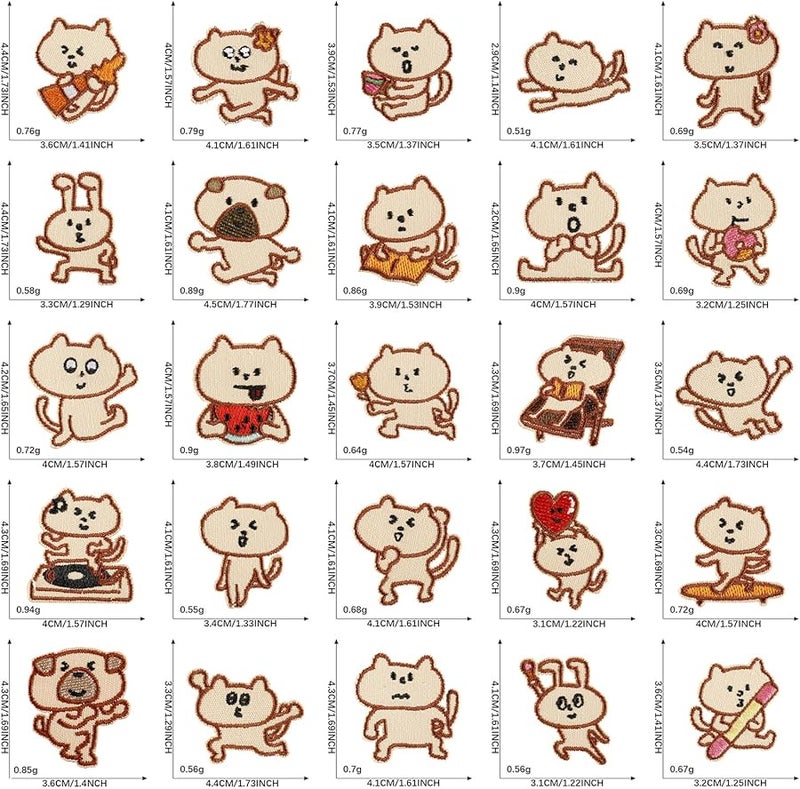 34 قطعة من رقائق الحيوانات الحديدية للتطريز على السترات والحقائب وتزيين الملابس - Image 3