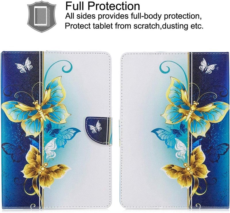 Newshine Universal Case for 6.5-7.5'' Tablet, Colorful Wallet Stand Cover for 7.0'' Samsung Galaxy Tablet, Amazon Kindle Fire 7/HDX 7 and Other Around 7 Inch Models - Butterfly-Golden - Image 3