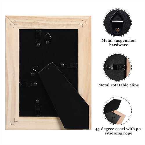 CORE ART4x6 Picture Frame, Handmade Wood Rustic Gray (Grey) Photo Frame Set of 2, High Definition Semi-tempered Glass Wall or Tabletop Display - Image 3