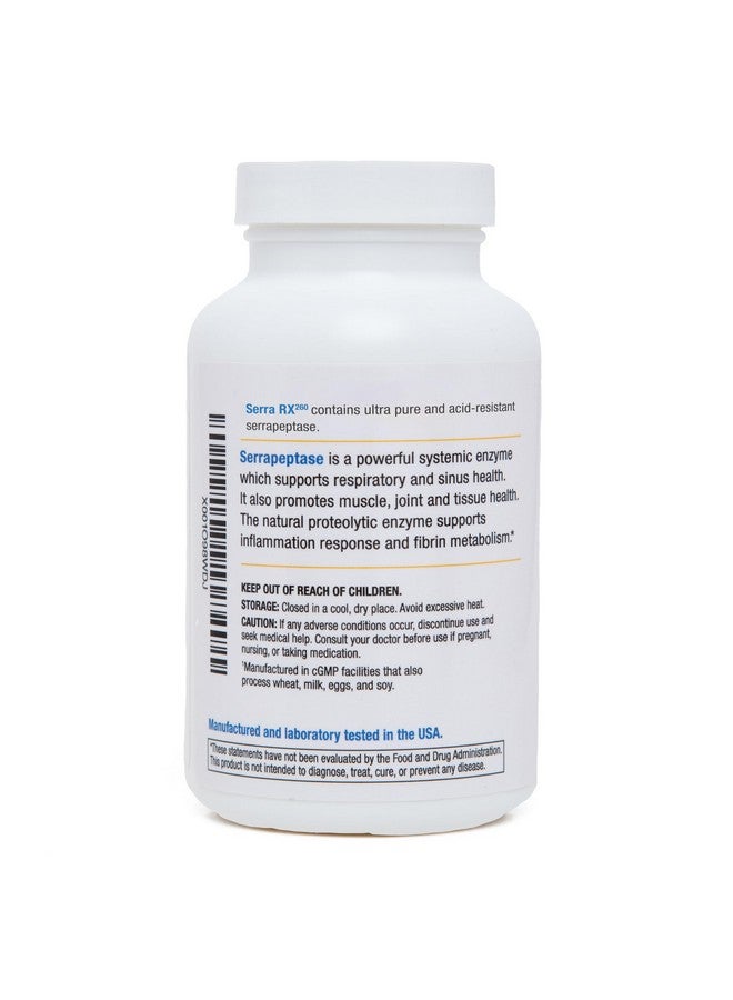 Biomedic Labs RX Serra-RX 260,000 SU Serrapeptase - Acid-Resistant Proteolytic Systemic Enzyme, Non-GMO, Gluten Free, Vegan, Supports Sinus, Immune & Lung Health, 120 Veg Capsules - Image 3