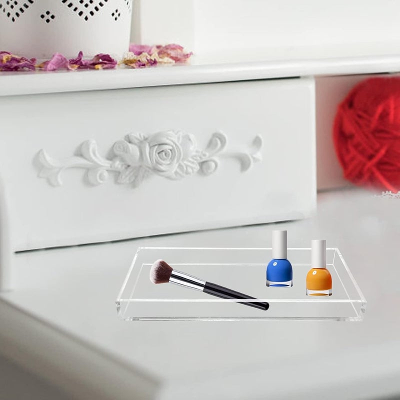 Bigfety Acrylic Vanity Tray for Organizing, Clear Bathroom Trays for Counter, Desk, Dresser - Image 5