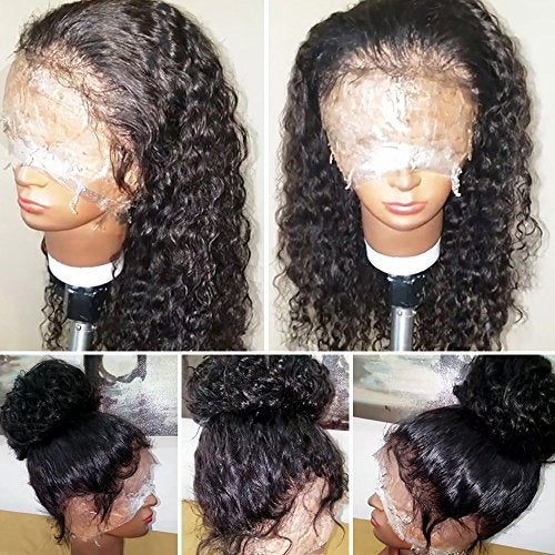 JYZ Burmese Curly Hair Lace Front Wigs Human Hair 180% Density Pre Plucked Bleached Knots with Baby Hair 13X4 HD Lace Brazilian Wet Raw Human Hair Wigs 12 Inch Free Part Natural Color - Image 3
