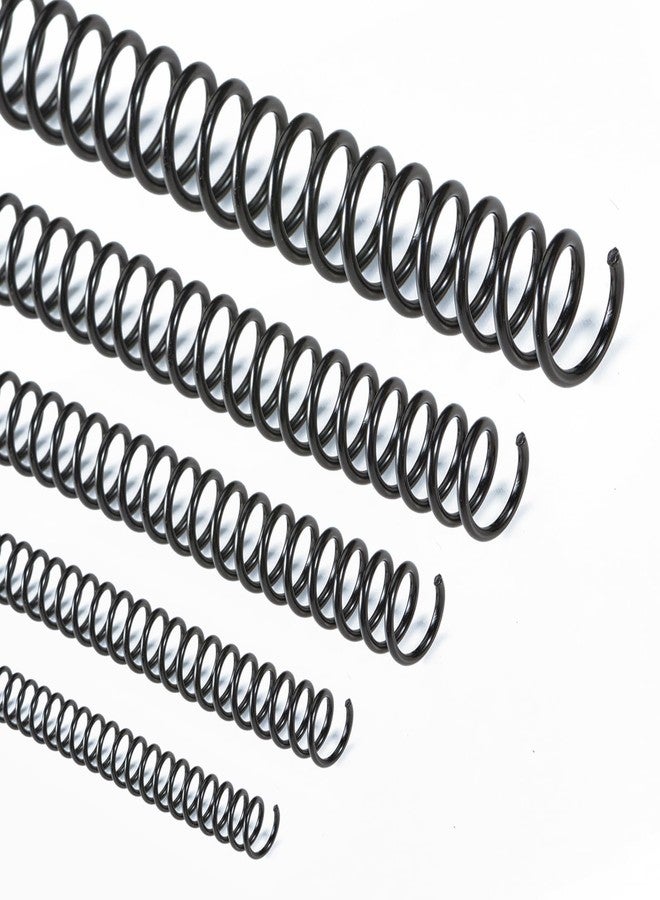 SIMPROFFICE 50 Pack Spiral Binding Coils 4:1 Pitch, Black Plastic Binding Coils Kit - 5 Sizes (1/4, 5/16, 3/8, 1/2, 3/4 Inch) Mixed Set, Spiral Binder Coil for Letter Size Documents - Image 1