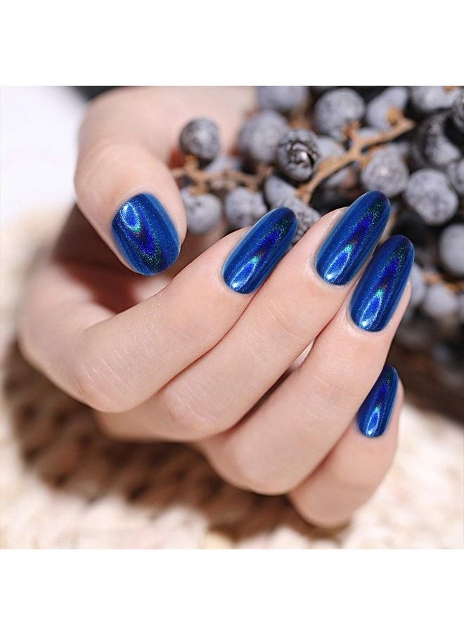 Artdone - 8 Jars Holographic Nail Powder 1gram Each,Chrome Nail Powder,with no Wipe top Coat,Base Coat and Black Color Gel Nail Polish kit for Nail Art Rainbow Unicorn Mirror Effect. - Image 1