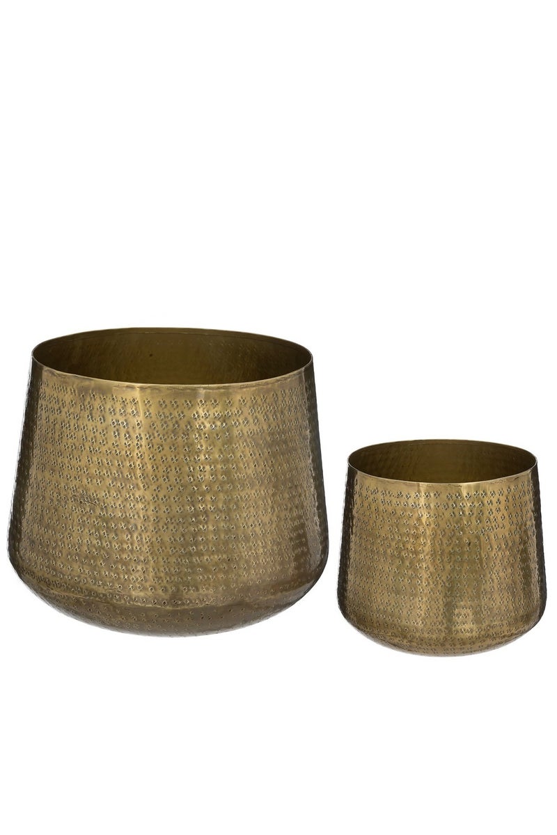 لوفت مجموعة من 2 وعاء دائري من ميت، ذهبي، حديد - 196725 - Image 2