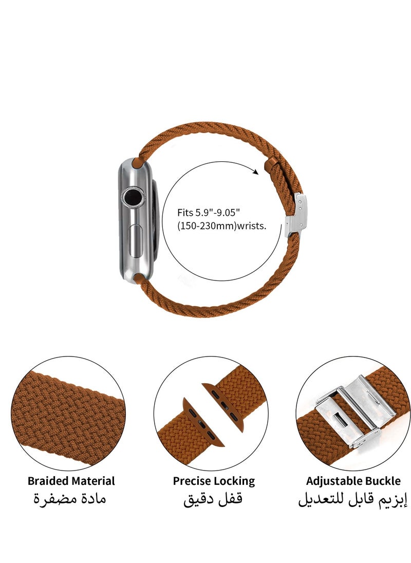INFOSUN - INFOSUN Braided Women Men Replacement Bands Stretchable Elastic Sport Wristband Strap Compatible With Apple Watch SE 38/40/41mm iWatch Series 7/6/5/4/3/2/1 - Image 1
