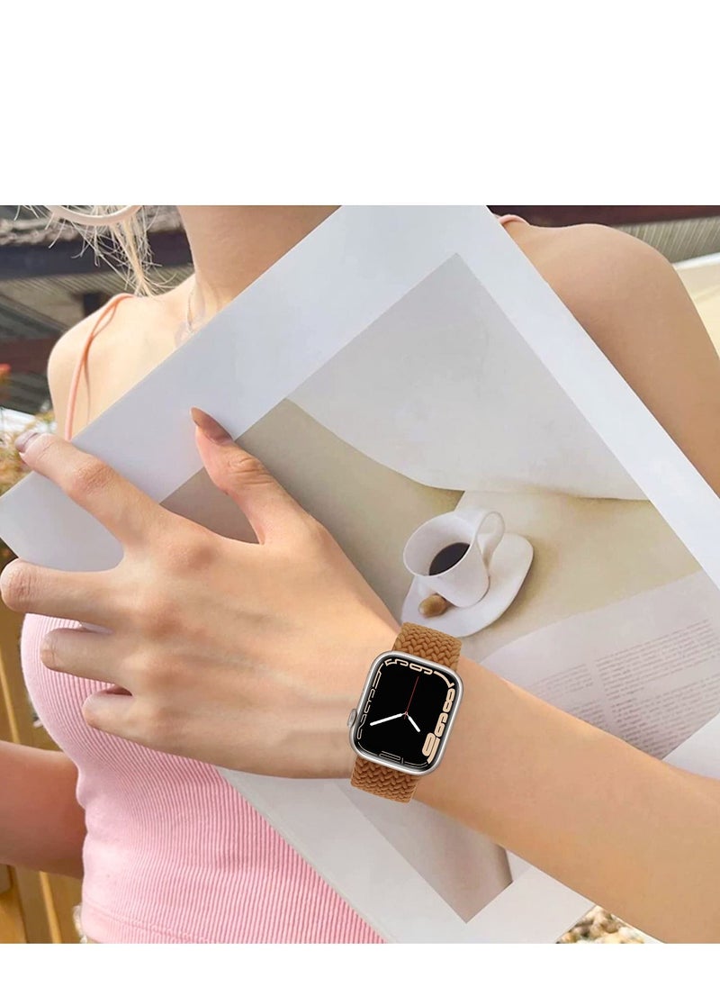INFOSUN - INFOSUN Braided Women Men Replacement Bands Stretchable Elastic Sport Wristband Strap Compatible With Apple Watch SE 38/40/41mm iWatch Series 7/6/5/4/3/2/1 - Image 1