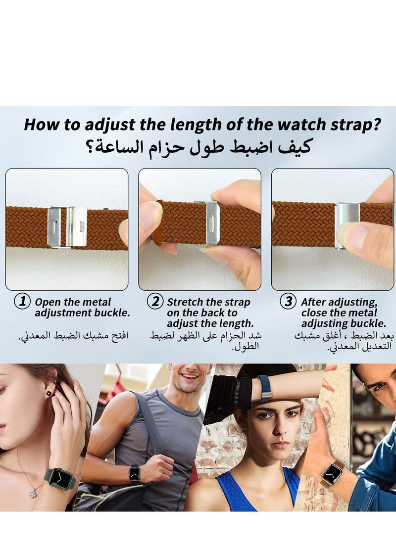 INFOSUN - INFOSUN Braided Women Men Replacement Bands Stretchable Elastic Sport Wristband Strap Compatible With Apple Watch SE 38/40/41mm iWatch Series 7/6/5/4/3/2/1 - Image 1