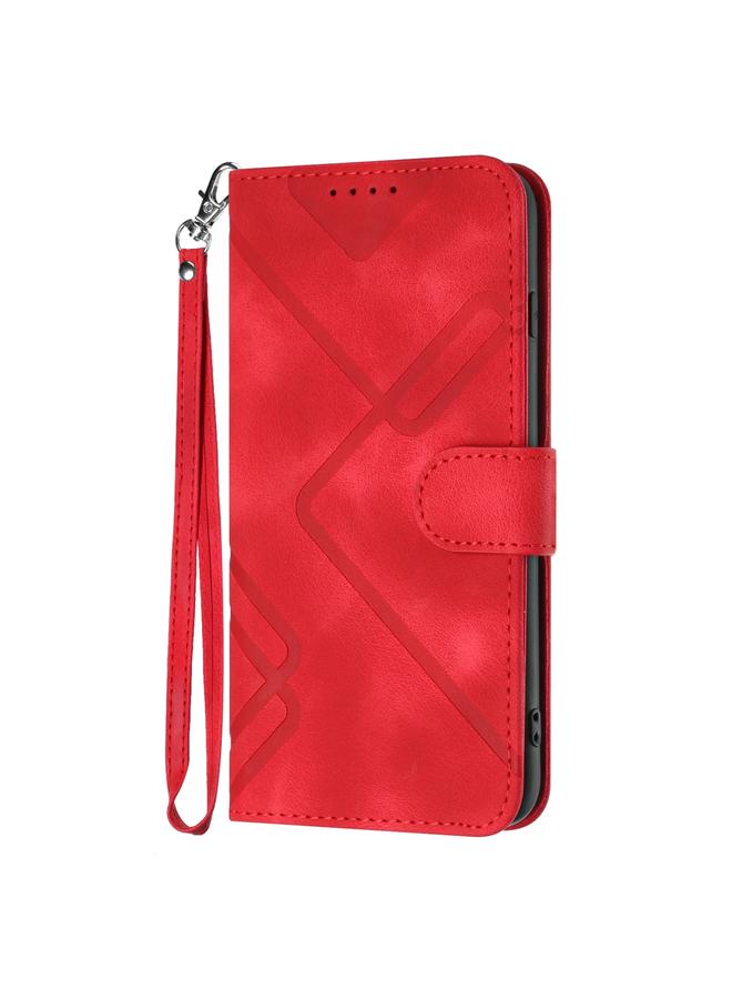 S-TOP Case For Samsung Galaxy A14 4G Line Pattern Skin Feel Leather Phone Case - Image 2