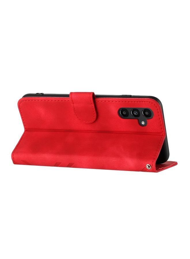 S-TOP Case For Samsung Galaxy A14 4G Line Pattern Skin Feel Leather Phone Case - Image 3