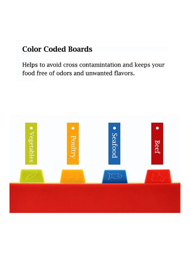 Set of 4 Chopping Board for Kitchen Multicolour 130grams - Image 4