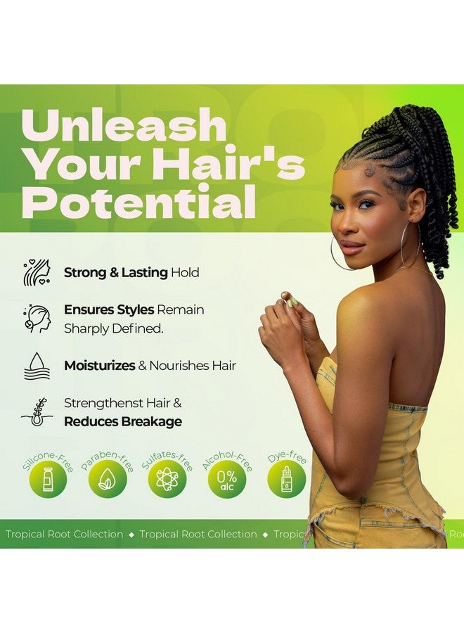 Bronner Bros Tropical Roots Firm Locking Gel - Loc & Twist Gel Ideal for Braids, Twists & Locs with Pineapple & Guava Extracts, Vitamins B5 & B12 - Strong Hold, Non-Flaking, Moisture & Shine - 6oz - Image 3