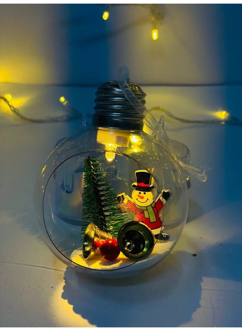 زينة شجرة  الكريسماس لمبة ليد تعليقة المضيئة الثلجي عليقة عيد الميلاد مصباح سانتا وسنومان  عدد 1 - Image 2