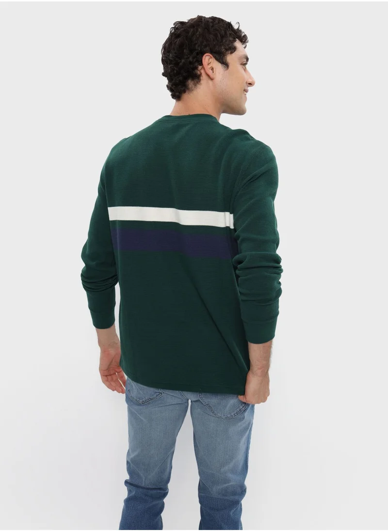 American Eagle Striped Crew Neck T- Shirt