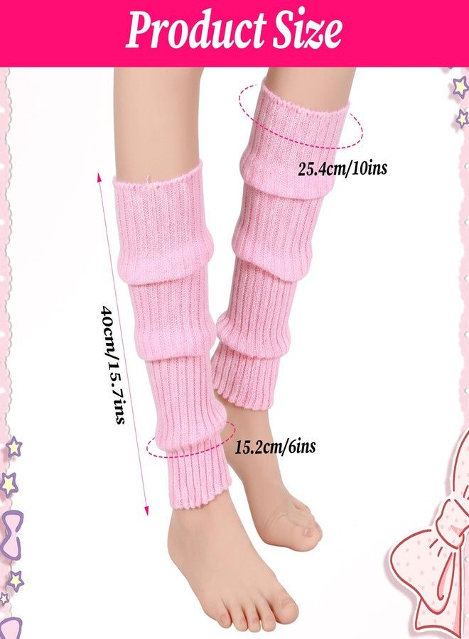 Xinjoduz زوج واحد من جوارب تدفئة الساق باللون الوردي الفاقع، مستوحاة من موضة الثمانينيات للنساء، جوارب تدفئة ساق مخططة محبوكة مضلعة أنيقة للفتيات، جوارب تدفئة للكاحل، هدايا مثالية لفصلي الخريف والشتاء، إكسسوارات نيون مستوحاة من موضة الثمانينيات والتسعينيات لحفلات Y2K واليوغا والرقص والرياضة (15.75 بوصة × 2.75 بوصة). - Image 2
