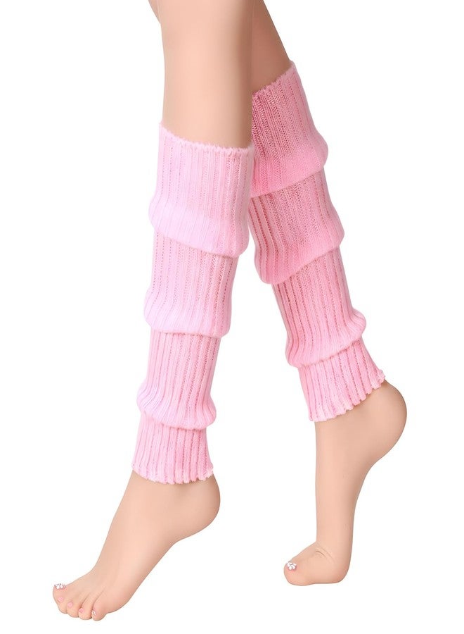 Xinjoduz زوج واحد من جوارب تدفئة الساق باللون الوردي الفاقع، مستوحاة من موضة الثمانينيات للنساء، جوارب تدفئة ساق مخططة محبوكة مضلعة أنيقة للفتيات، جوارب تدفئة للكاحل، هدايا مثالية لفصلي الخريف والشتاء، إكسسوارات نيون مستوحاة من موضة الثمانينيات والتسعينيات لحفلات Y2K واليوغا والرقص والرياضة (15.75 بوصة × 2.75 بوصة). - Image 1