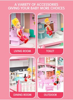 GROIC Doll House ，3 Story 9 Rooms Villa House，DIY Building Playset, Decorating Dollhouse Accessories and Furniture,Gift for kids  - Image 4