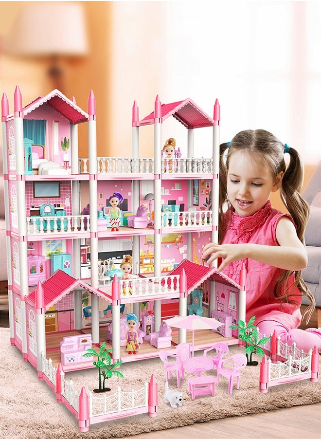 GROIC Doll House ，3 Story 9 Rooms Villa House，DIY Building Playset, Decorating Dollhouse Accessories and Furniture,Gift for kids  - Image 2