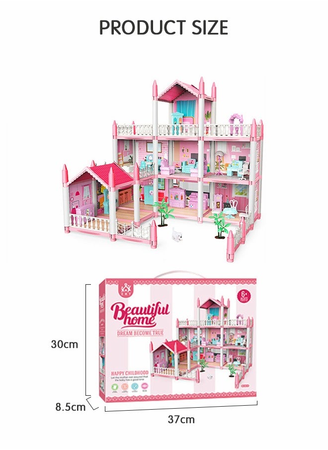 GROIC Doll House ，3 Story 9 Rooms Villa House，DIY Building Playset, Decorating Dollhouse Accessories and Furniture,Gift for kids  - Image 5