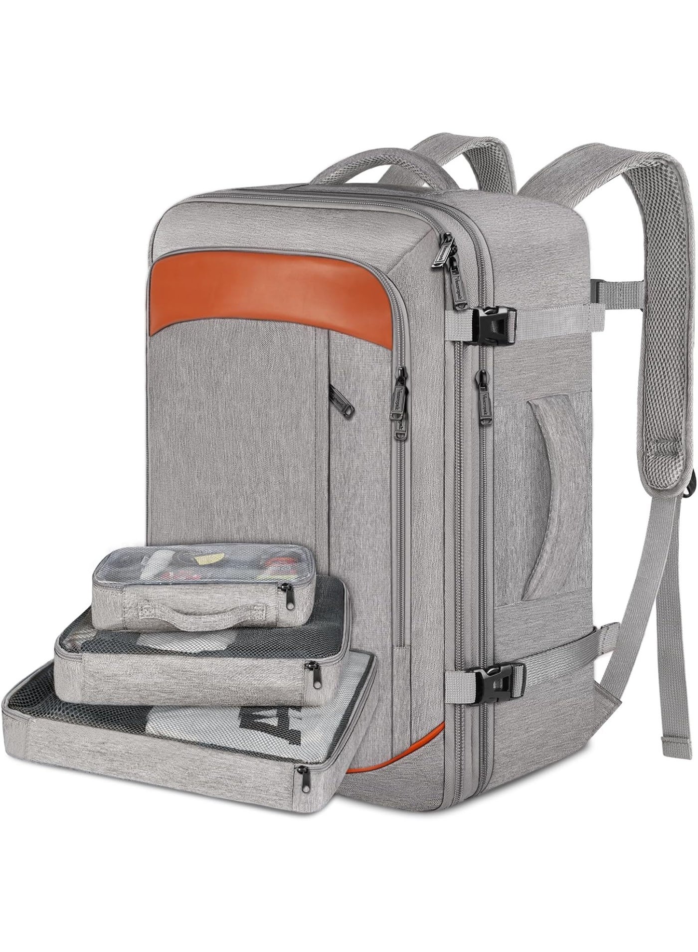 Extra Large Carry on Backpack, 40L Airline Approved Travel Backpacks, Water Resistant Overnight Luggage, Daypack Business Weekender Bag, School Bag, Travel Duffle Bag with 3 Packing Cubes
