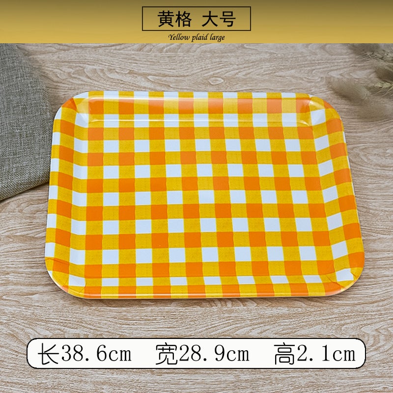 Colorful Melamine Tray Kindergarten Tray Rectangular Plastic Cake Bread Serving Tray Self-Service Fast Food Tray - Image 1