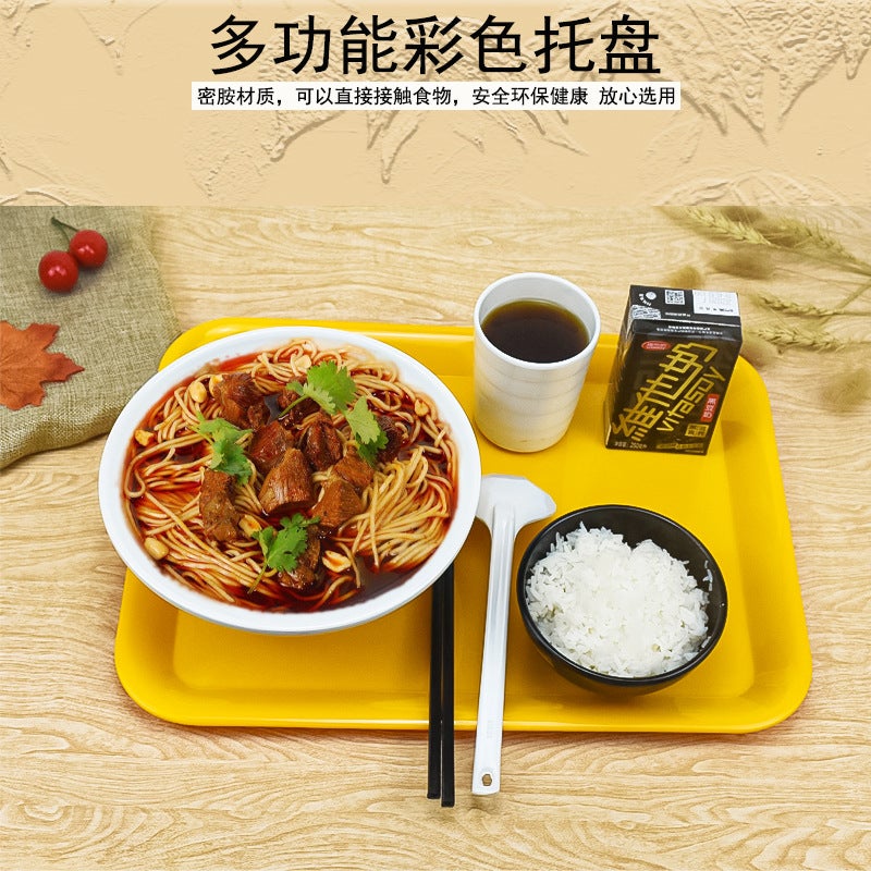 Colorful Melamine Tray Kindergarten Tray Rectangular Plastic Cake Bread Serving Tray Self-Service Fast Food Tray - Image 4