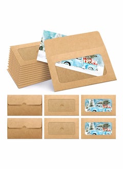 SYOSI 60 Pack Window Gift Card Envelopes Gift Card Sleeves Blank Gift Card Holders Envelopes for Gift Cards Greeting Card Mailing Envelopes  - Image 1