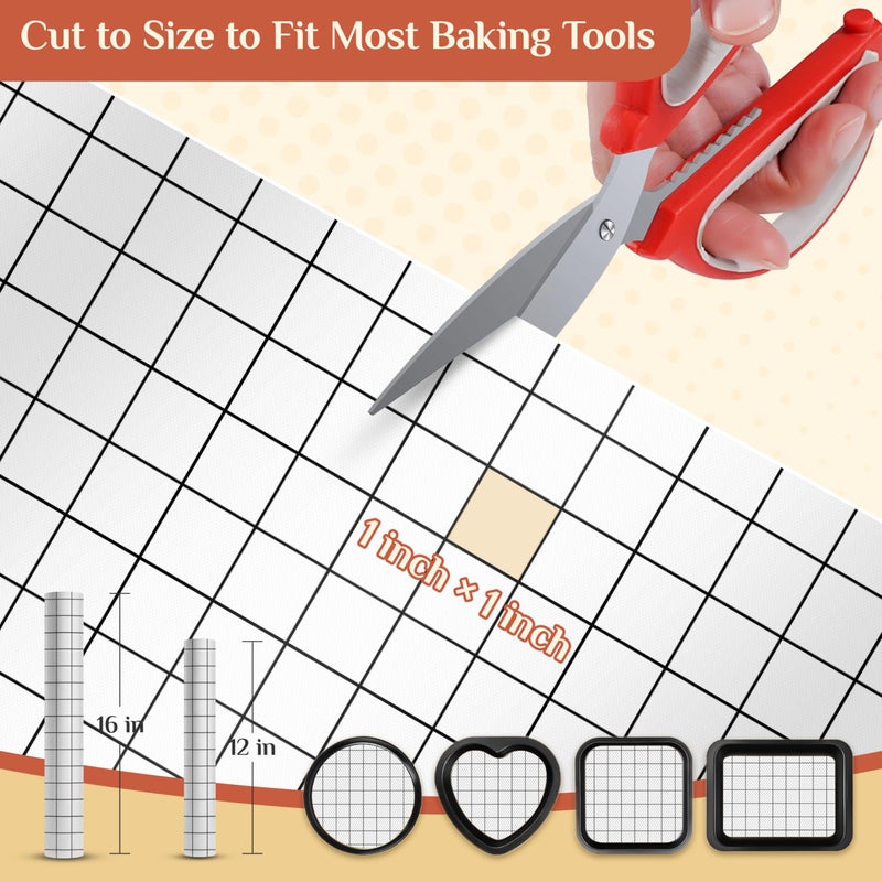 GTJ Silicone Baking Mat, 12 IN x 6 FT Free Cutting Baking Sheet,Non-Stick Reusable Dough & Pastry Mat,Non-Slip Silicone Mat Roll for Air Fryer Liner,Freeze Dryer,Oven Baking Pan,Kitchen Counter - Image 2