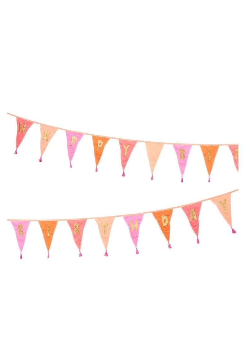 Talking Tables Pink Fabric Flags  - Image 1