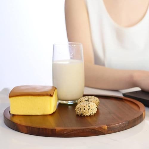 SYSI HOME Wooden Round Serving Tray for Home | Decorative Kitchen & Dining Table Tray | The Perfect Tray for Coffee Table and Home Decor - Image 5