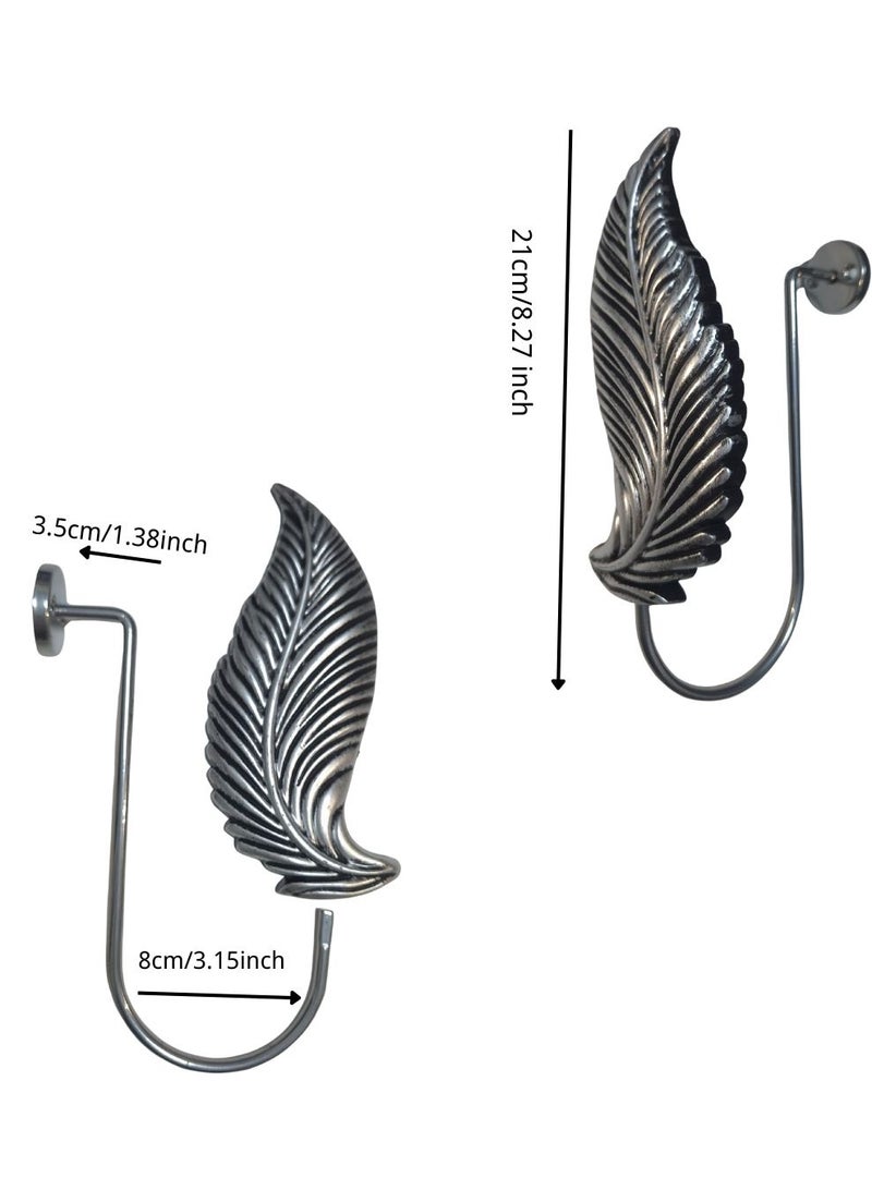 QBAID مساند ستائر عدد 2 – خطافات جدارية لتثبيت الستائر وإضفاء لمسة ديكور أنيقة - Image 3