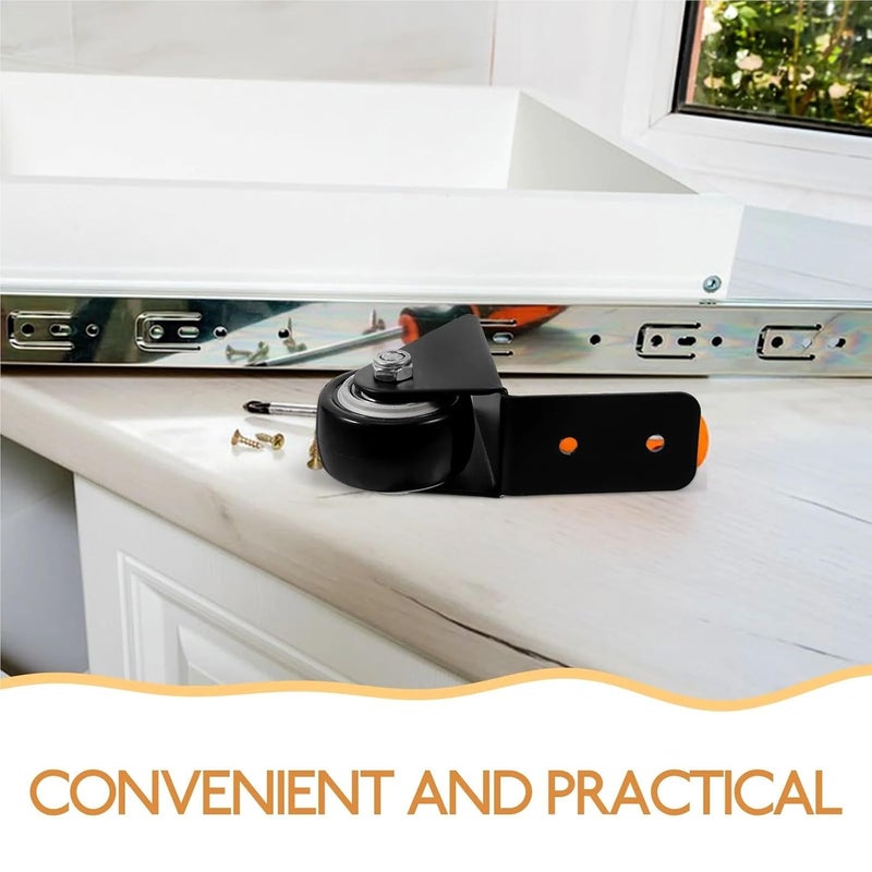 عجلات أثاث عالمية ثقيلة 4 قطع عجلات بديلة 2 بوصة لأدراج طاولة العمل - Image 4