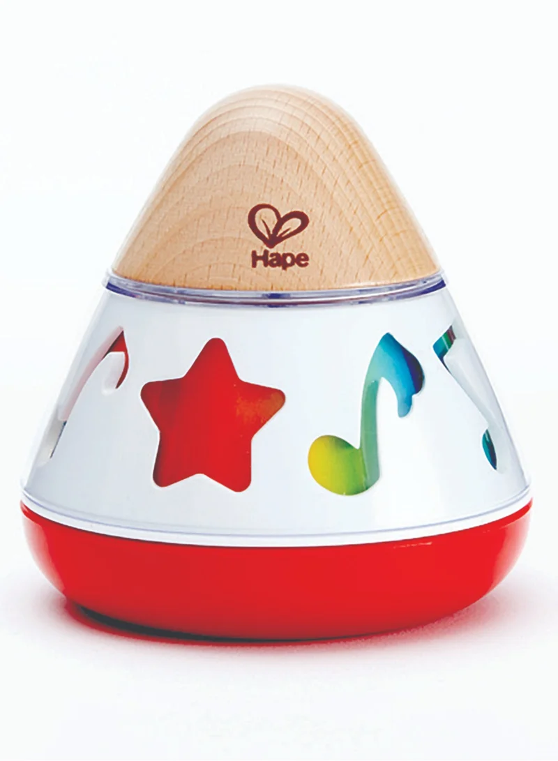 هيب Hape Rotating Music Box for Babies 0M+, Wooden Wind-Up Musical Toy with Soothing Melody & Colour-Changing Symbols, Battery-Free Spinning Sensory Toy for Tummy Time & Hand-Eye Coordination