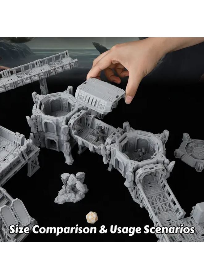 مجموعة تضاريس الخيال العلمي المعيارية FF709F نموذج الممر لألعاب الطاولة وألعاب الأدوار 6 حزم توسعة - Image 4