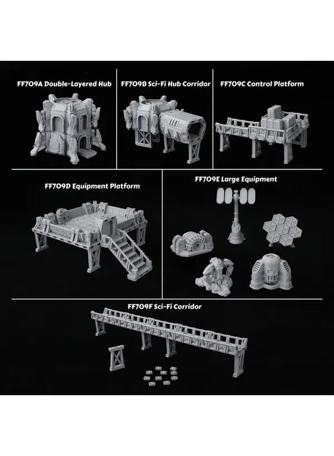 مجموعة تضاريس الخيال العلمي المعيارية FF709F نموذج الممر لألعاب الطاولة وألعاب الأدوار 6 حزم توسعة - Image 5