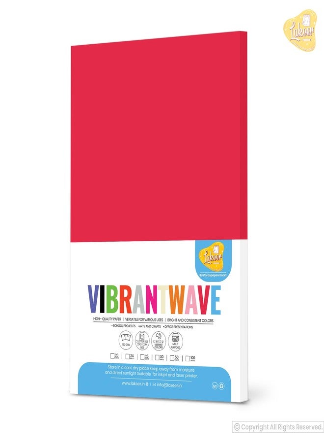 Lakeer A4 Color Paper 20 Sheets (Red) Premium Colour 180 GSM Pack for Copy Printing, DIY Art & Craft, Projects, Decoration, Other Office Printing. - Image 2