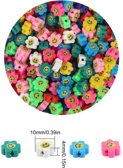 Generic of 150 10 mm Colourful Smiley Beads and Elastic Band, Emoji Threading Beads for Threading Craft Beads Smile Beads for Bracelets Jewellery Crafts DIY Gift Girls 