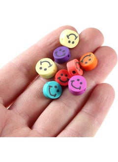 Generic of 150 10 mm Colourful Smiley Beads and Elastic Band, Emoji Threading Beads for Threading Craft Beads Smile Beads for Bracelets Jewellery Crafts DIY Gift Girls  - Image 4