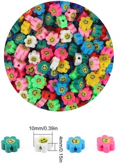 Generic of 150 10 mm Colourful Smiley Beads and Elastic Band, Emoji Threading Beads for Threading Craft Beads Smile Beads for Bracelets Jewellery Crafts DIY Gift Girls  - Image 2