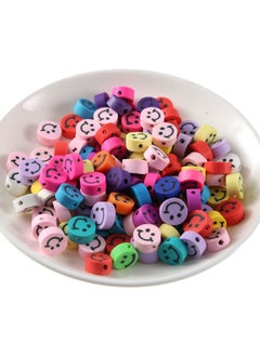 Generic of 150 10 mm Colourful Smiley Beads and Elastic Band, Emoji Threading Beads for Threading Craft Beads Smile Beads for Bracelets Jewellery Crafts DIY Gift Girls  - Image 5