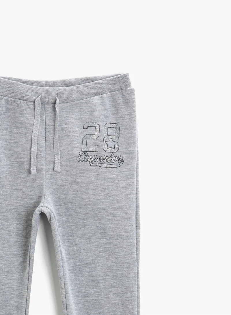 KOTON Printed Jogger Sweatpants Tie Waist