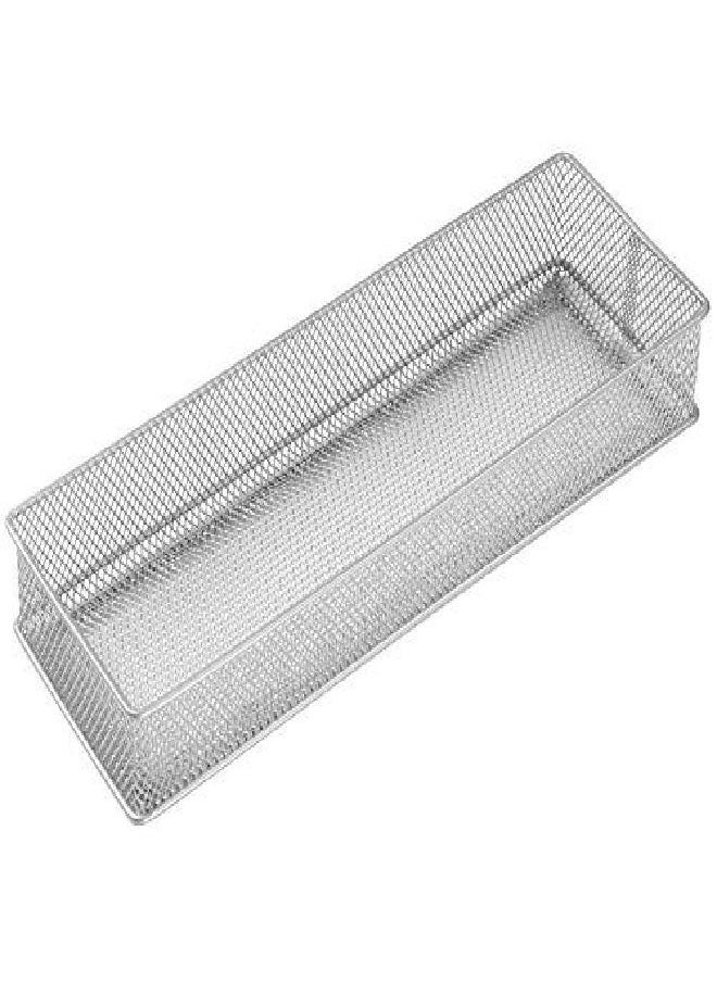 YBM HOME YBM HOME Silver Mesh Drawer Organizer and Storage for Kitchen Drawers, Serves as School Supply Holder, Office Desktop Organizer Basket, Makeup and Craft Supplies Organization, (1 Unit, 4x12x2 Inch)  - Image 3