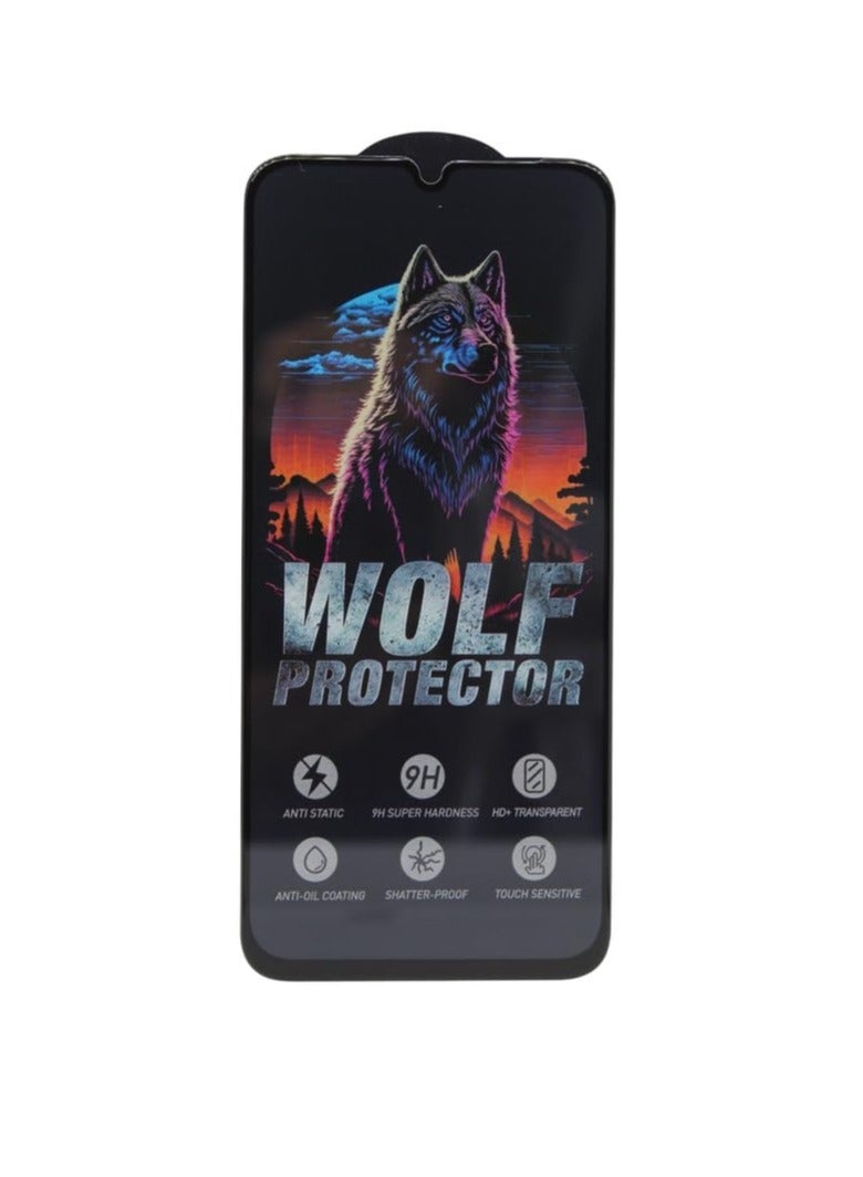Wolf Protector Design Tempered Glass Screen Protector for Xiaomi Redmi 15C - Clear & Black - Image 1