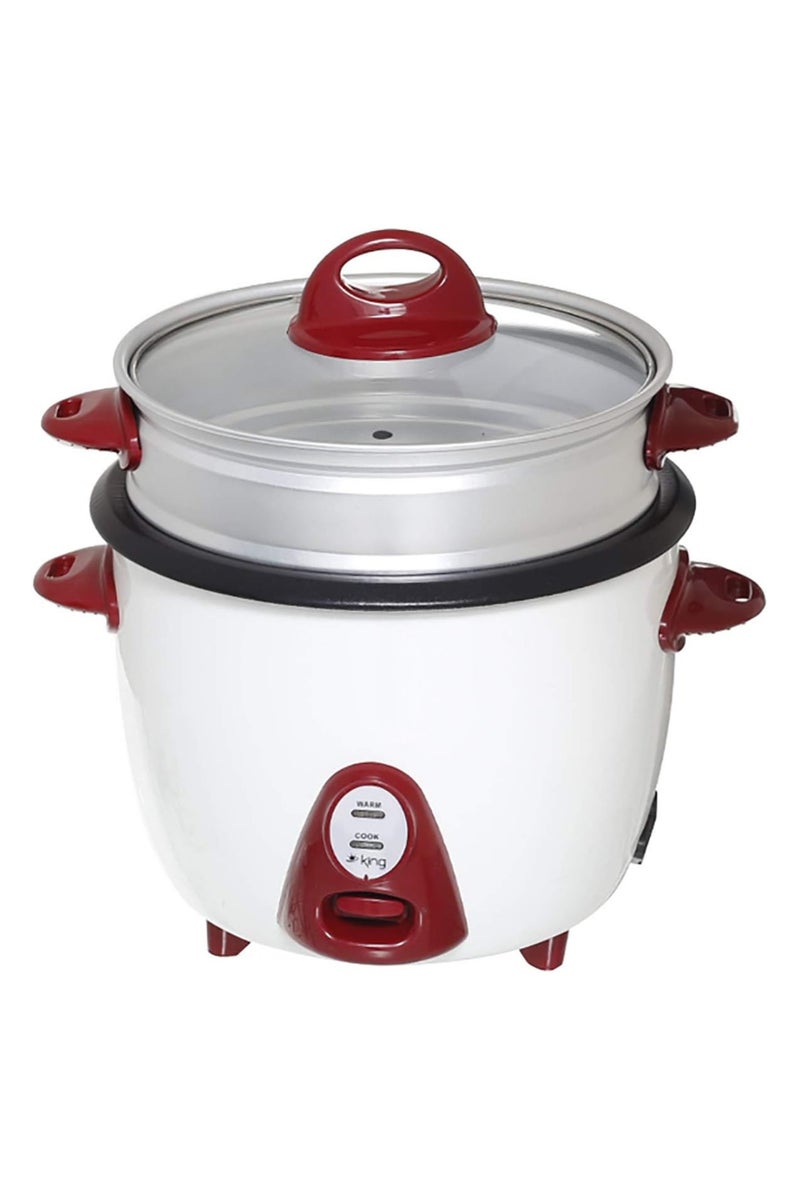 كينج حلة طهي الأرز بالبخار  من كينج سعة 1لتر فعالة ومتعددة الاستخدامات للأرز والخضروات المقلية مع استهلاك منخفض للطاقة 400 وات - Image 1